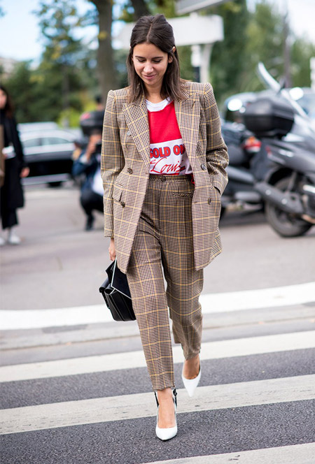 Женский брючный костюм50 модных образов в уличном стиле, фото